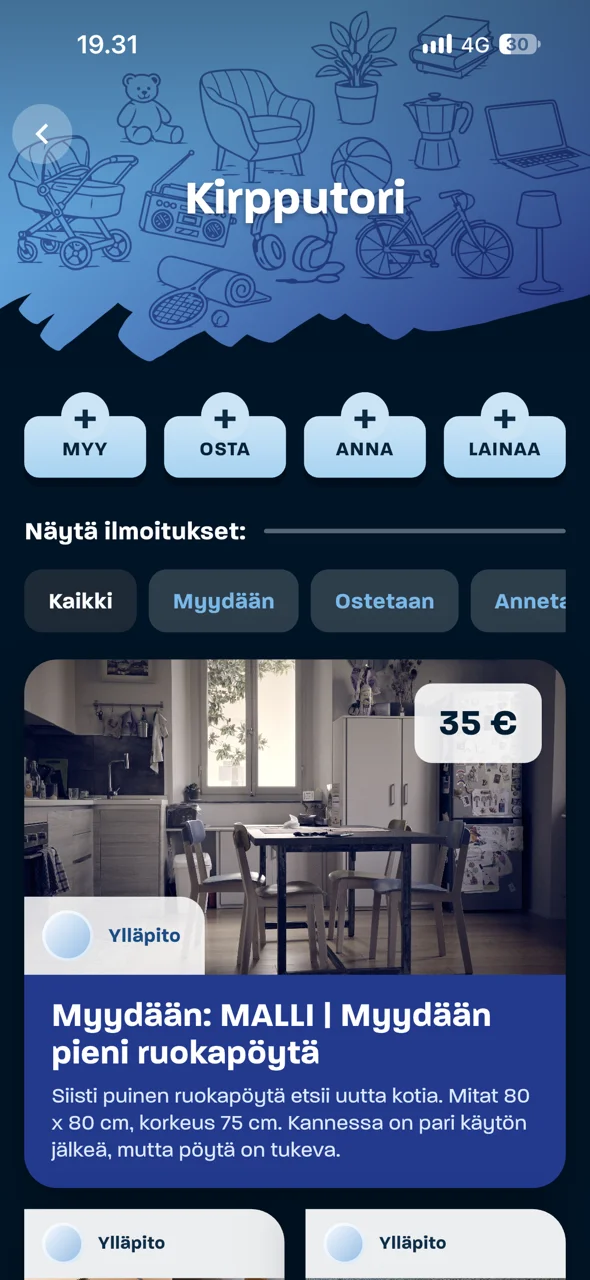 Kirpputori puhelimessa